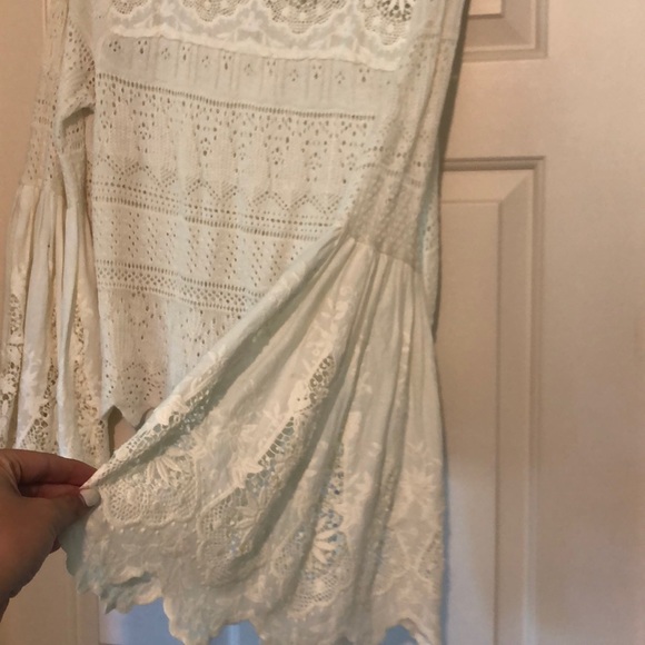 Free People crochet bell sleeve blouse - Picture 3 of 4